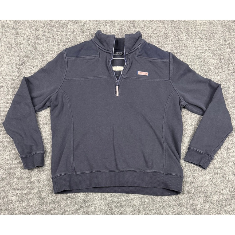 Vineyard Vines Mens XL Navy Blue Quarter Zip Pullover Stryker One DRE Logo